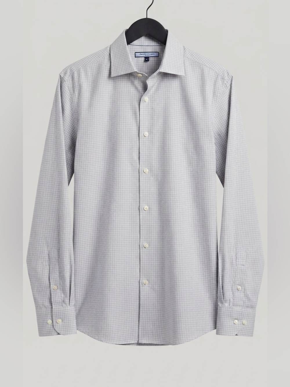 Tommy Hilfigure Men’s Long Sleeve Check Dress Shirt - Light Gray